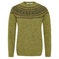 »Donegal« Ladies Fair »Donegal« Ladies Fair Isle Yoke Crew Sweater, Light Green, Size S